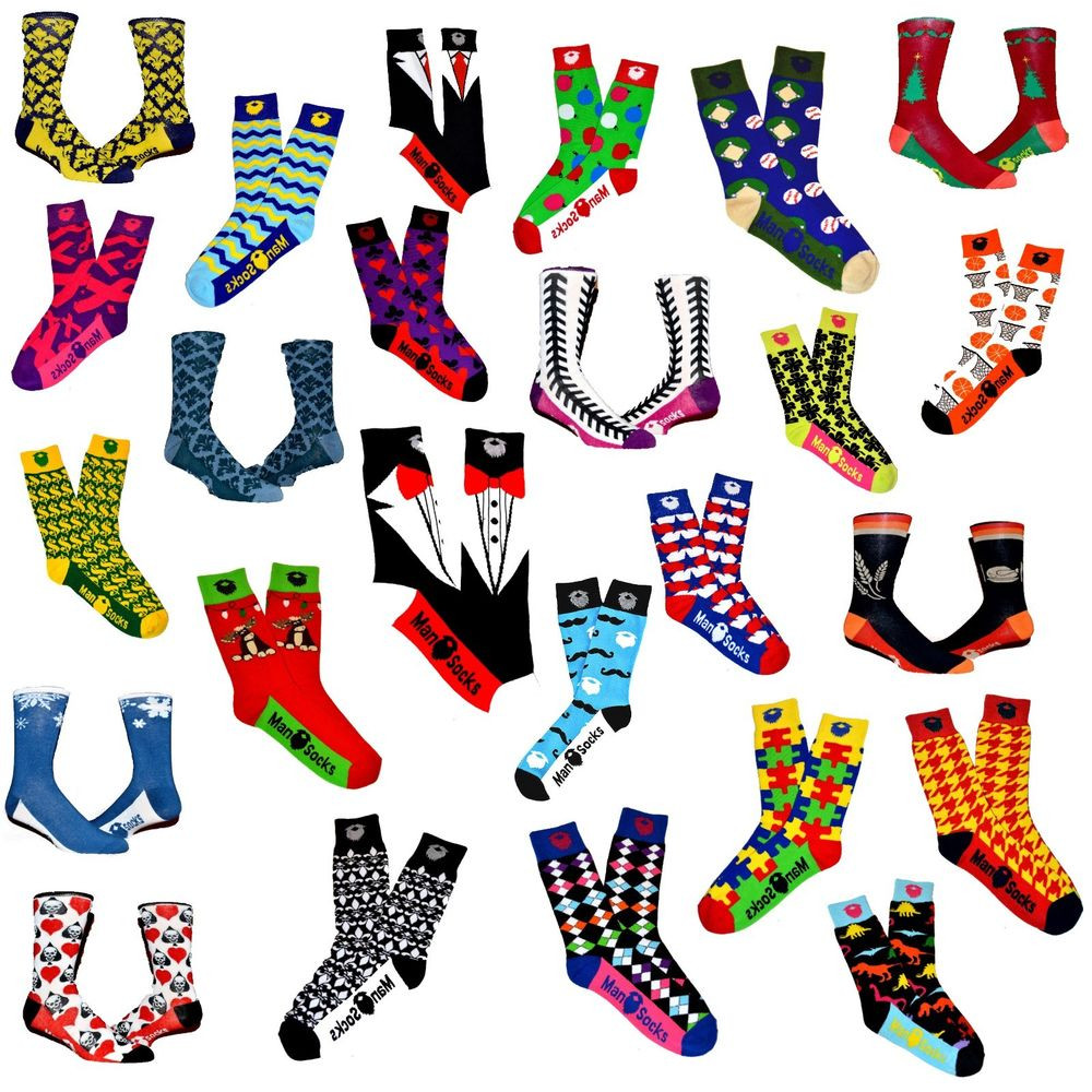 Fun Adult Gift
 ManBrands ManSocks Patterns Fun Adult Gifts Socks