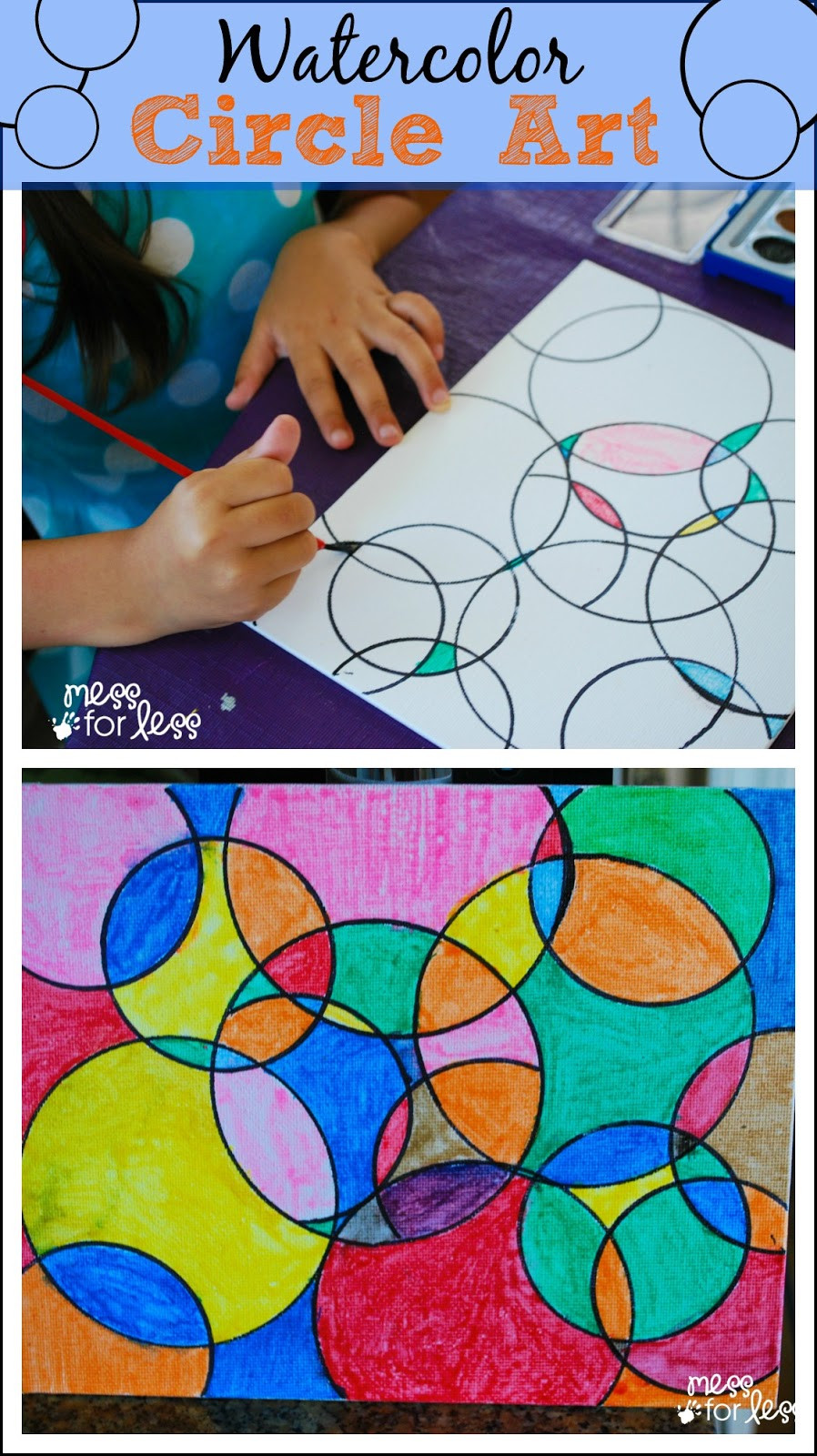 Fun Art Activities For Preschoolers
 Watercolor Circle Art Mess for Less