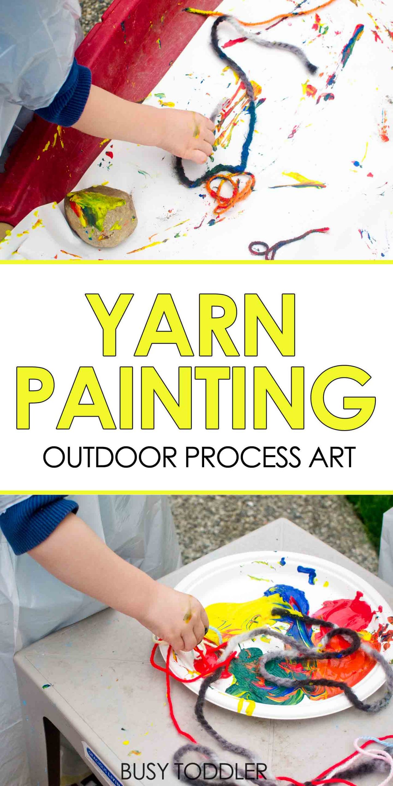 Fun Art Activities For Preschoolers
 Yarn Painting Outdoor Process Art Busy Toddler