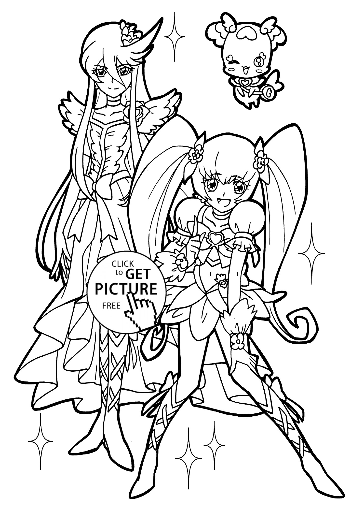 Fun Coloring Pages For Girls
 Nice girl from Pretty cure coloring pages for kids