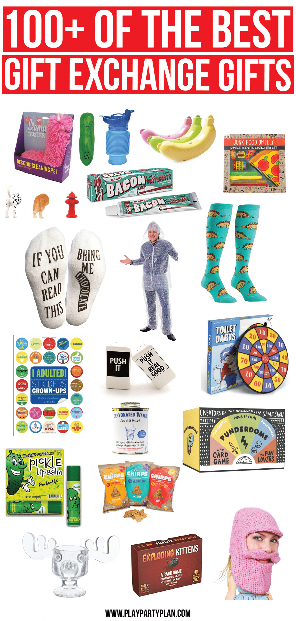 Fun Holiday Gift Exchange Ideas
 100 of the Best White Elephant Gifts & Other Gift Ideas