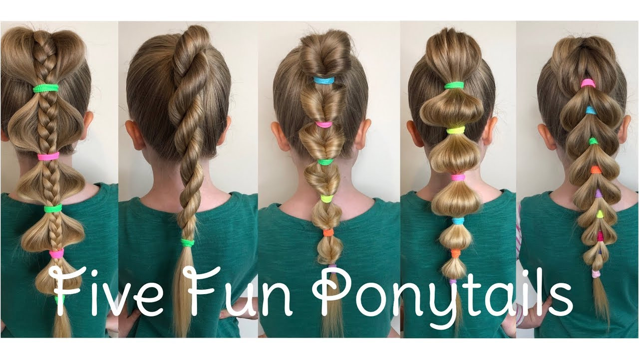 Fun Little Girl Hairstyles
 Five Fun Ponytail Hair Styles by Two Little Girls