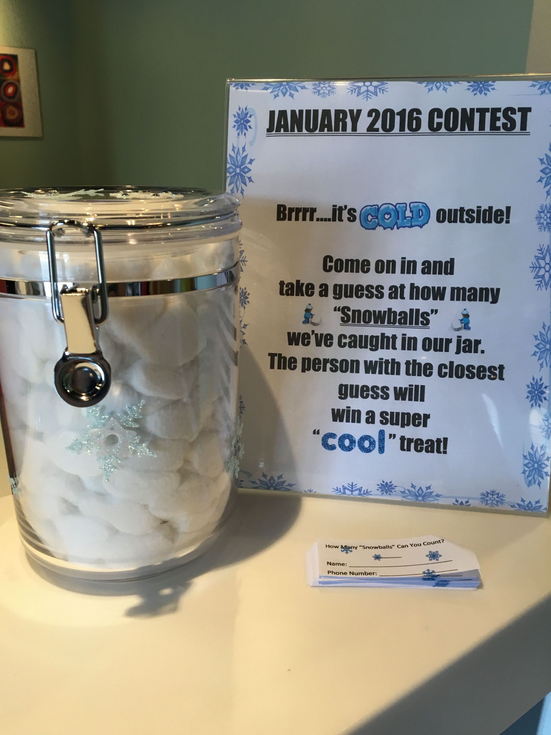 Fun Office Holiday Party Ideas
 Count the "Snowballs" Contest Richmond Orthodontics