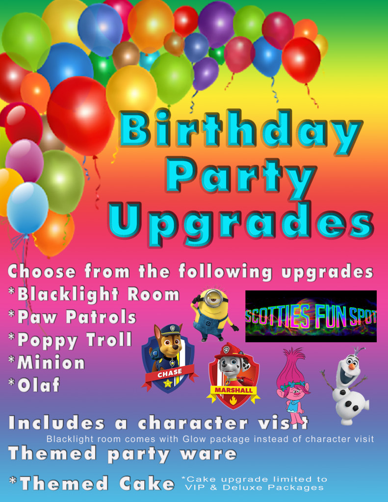 Fun Spot Birthday Party
 Birthday Party Upgrades Scotties Fun Spot Quincy IL