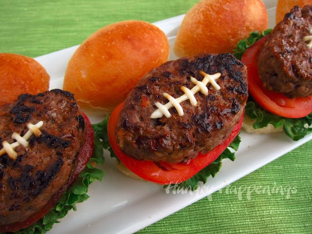 Fun Super Bowl Recipes
 Super Bowl Party Foods Football Shaped Burger Recipe