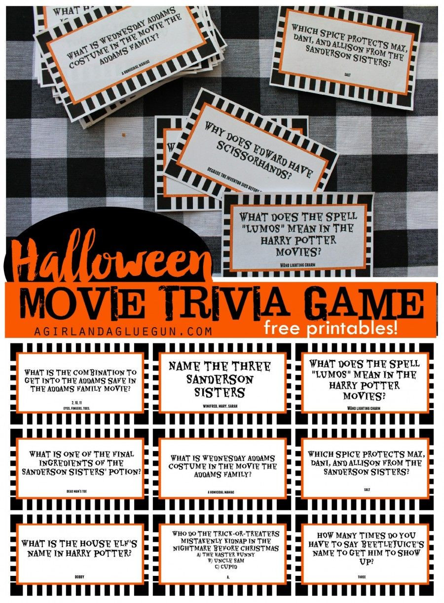 Fun Websites For Adults
 Halloween trivia game with free printables kids version