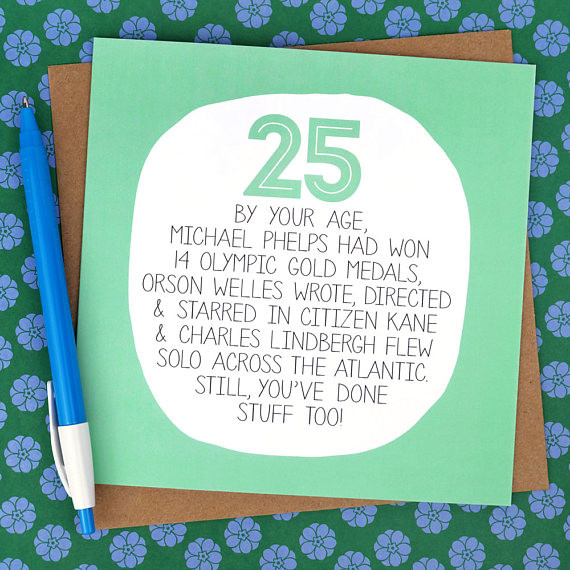 Funny 25Th Birthday Quotes
 25th Birthday Card Funny Card funny 25th card funny