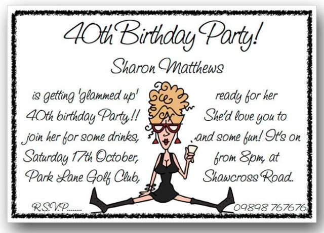 Funny 40th Birthday Invitations
 Get FREE Template Funny Birthday Party Invitation Wording