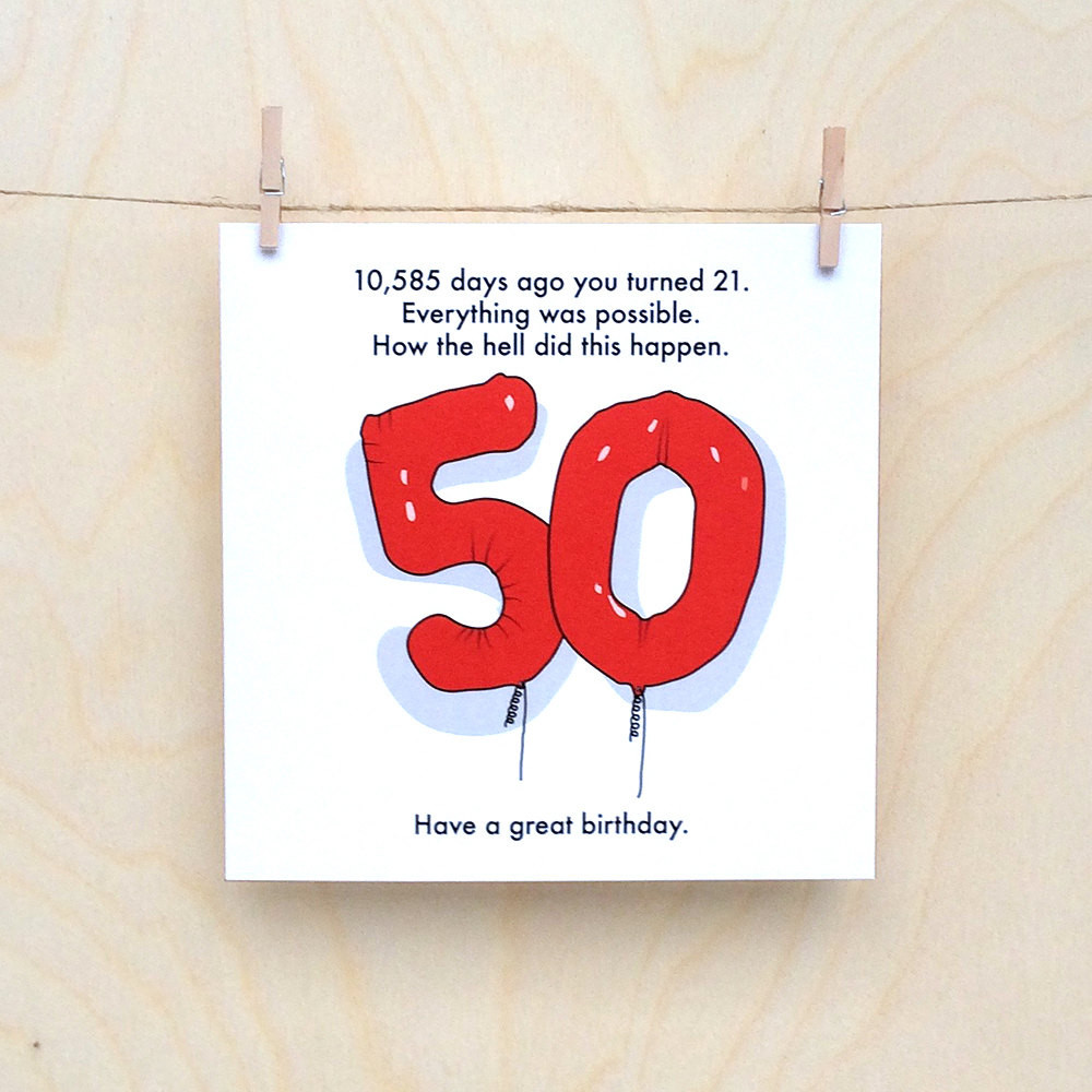 Funny 50 Birthday Cards
 50th Birthday Card Funny 50th card Funny age card Funny