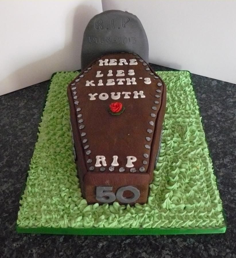 Funny 50th Birthday Cake
 Funny 50th Coffin Cake