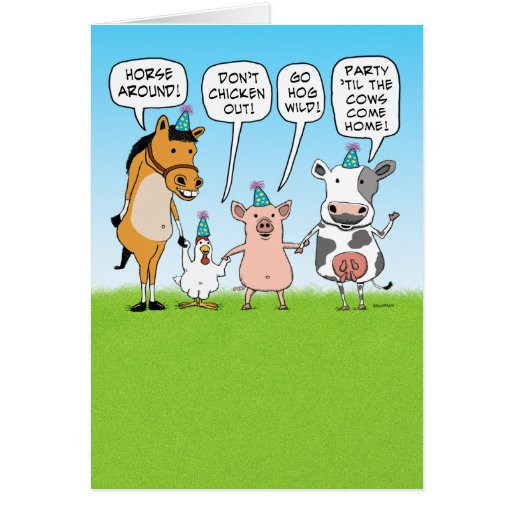 Funny Animal Birthday Cards
 Funny Party Animals Advice for Birthday Card