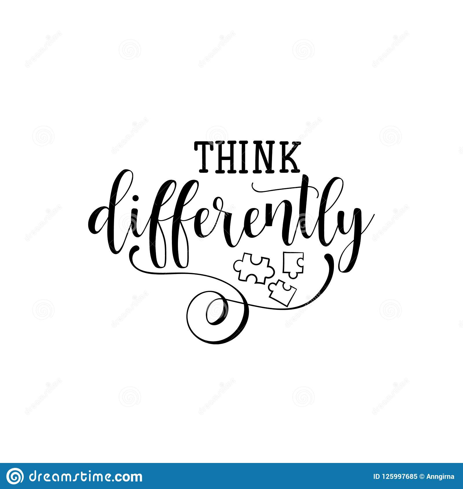 Funny Autism Quotes
 Think Differently Lettering World Autism Awareness Day