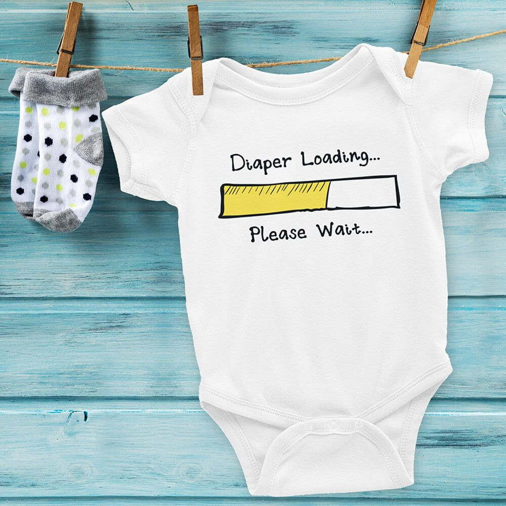 Funny Baby Gift Ideas
 Diaper Loading Please Wait Funny Baby esie Baby