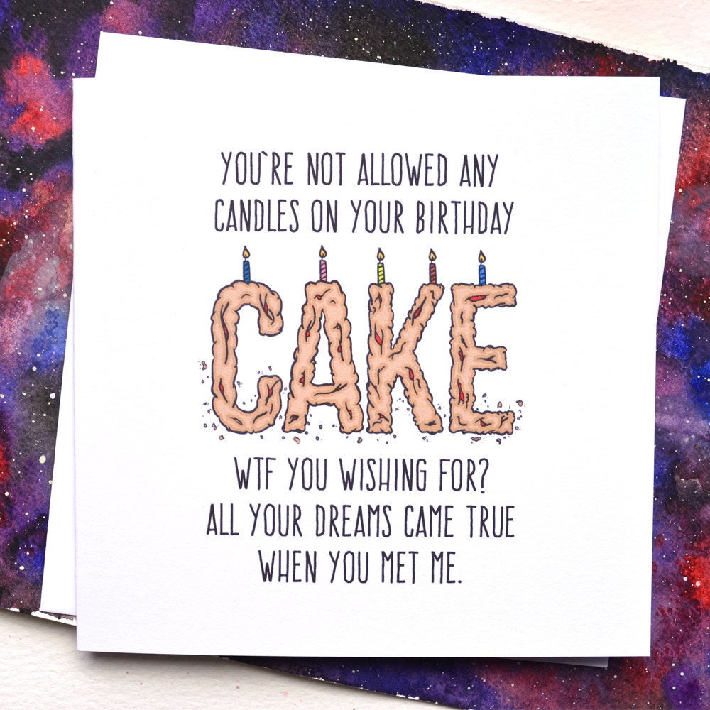 Funny Birthday Card For Boyfriend
 Funny Boyfriend or Girlfriend Birthday Card WTF by