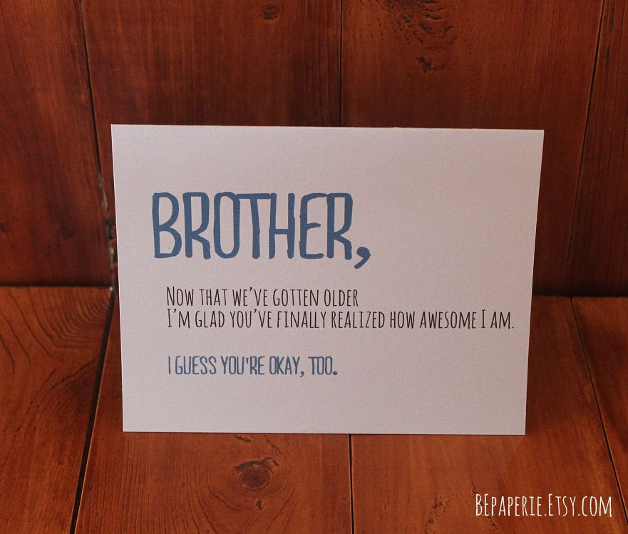 Funny Birthday Cards Brother
 Brother Card Brother Birthday Card Funny Card by