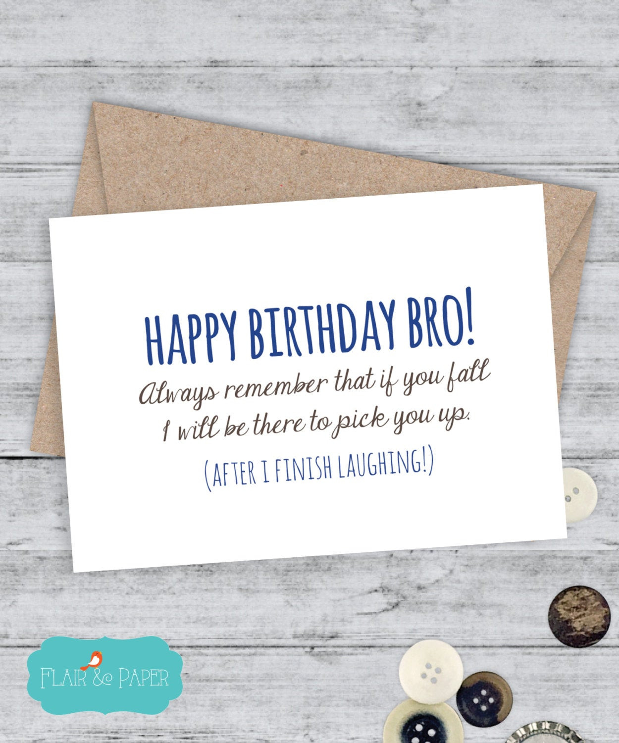 Funny Birthday Cards Brother
 Brother Birthday Card Funny Brother Card by FlairandPaper