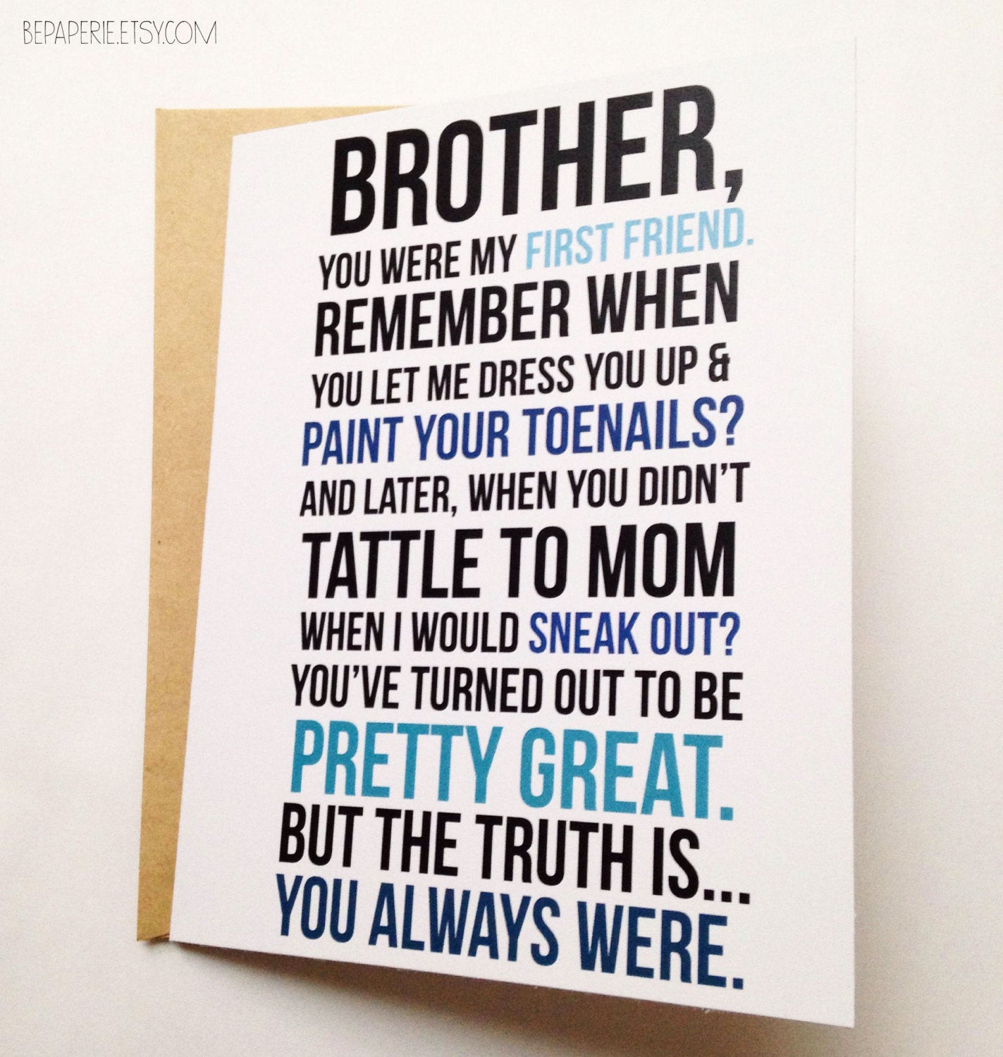 Funny Birthday Cards Brother
 Brother Card Brother Birthday Card Funny Card Card for