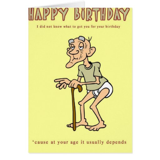 Funny Birthday Cards For Men
 Funny Birthday Card Old man in diapers Card