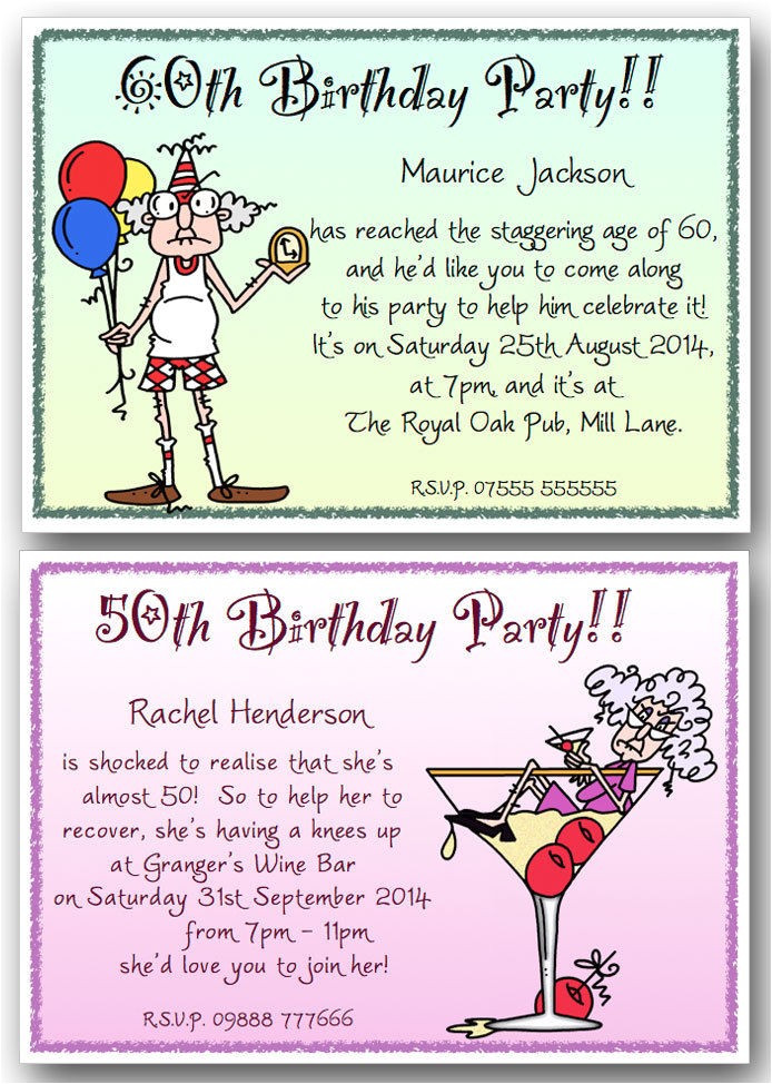 Funny Birthday Invite Wording
 Humorous 60th Birthday Invitation Wording