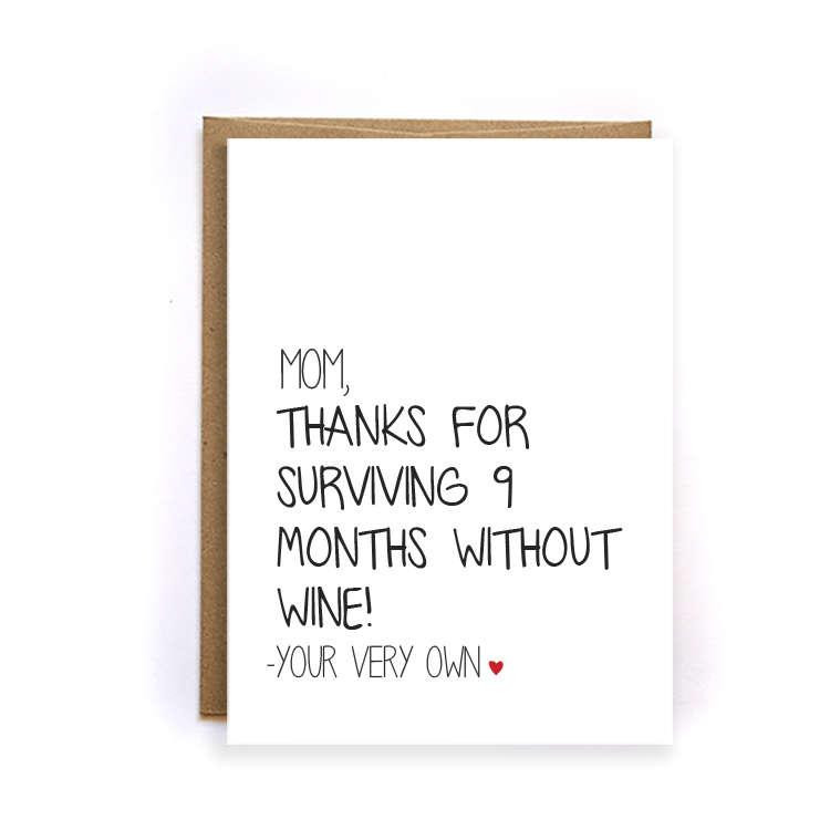 Funny Birthday Quotes For Mom
 Funny Thank You Mom Wine Card Unique Mother s Day Card