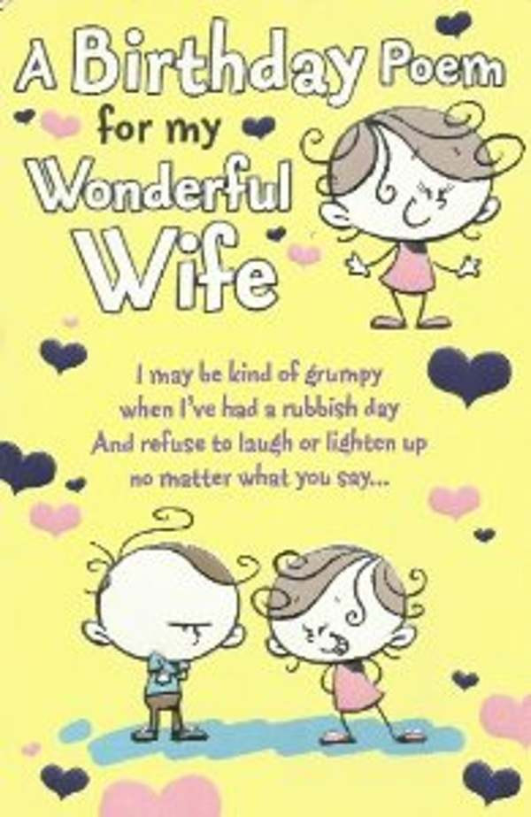 Funny Birthday Quotes For Wife
 Happy birthday wife Poems