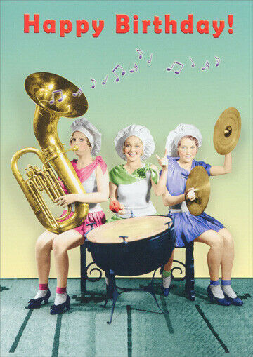 Funny Birthday Wishes For Women
 Women Playing Instruments Funny Birthday Card Greeting