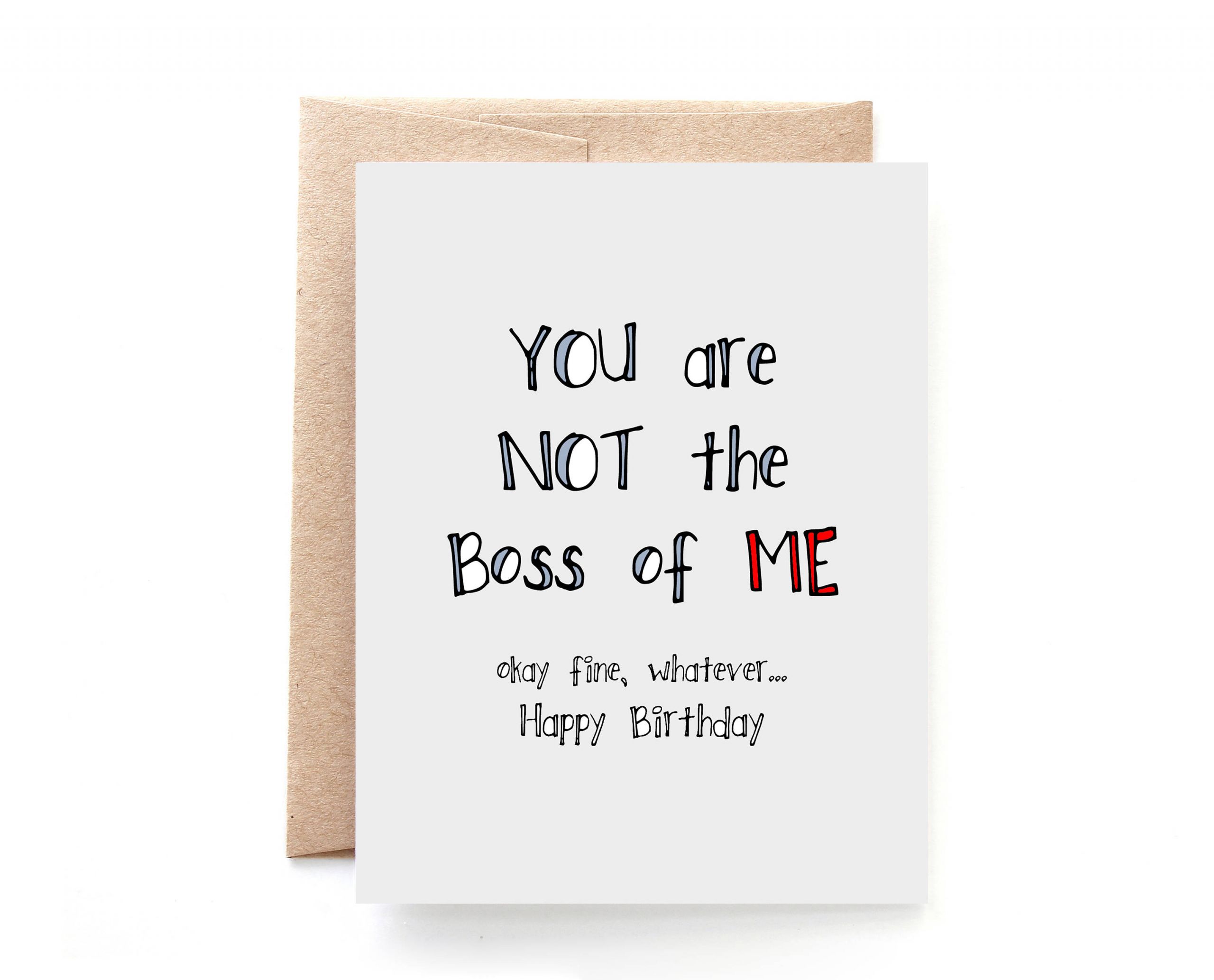 Funny Boss Birthday Cards
 Birthday Card Wife Birthday Card for Boss Not The Boss