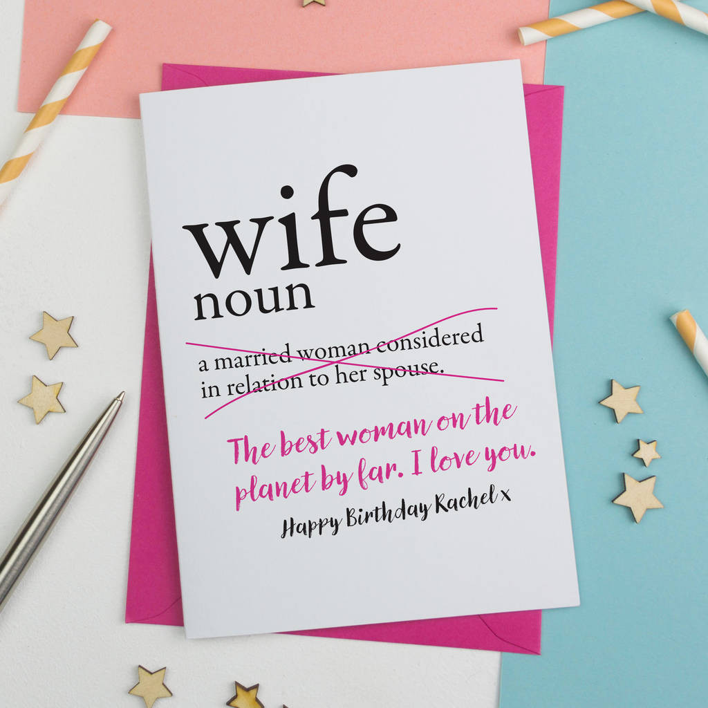Funny Wife Birthday Cards
 Wife Birthday Card By A Is For Alphabet