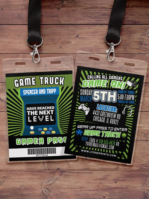 Game Truck Birthday Party
 Video Game Invitation Game Truck Party Invitations Video