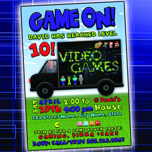 Game Truck Birthday Party
 Game Truck Birthday Party Invitation