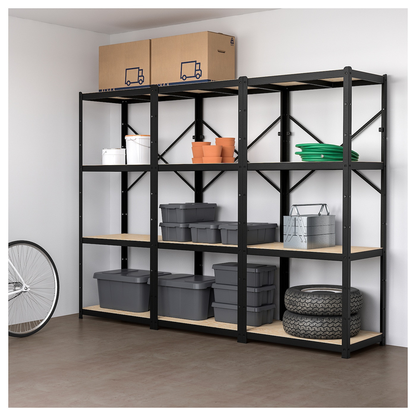 Garage Organization Ikea
 BROR Shelving unit black wood IKEA
