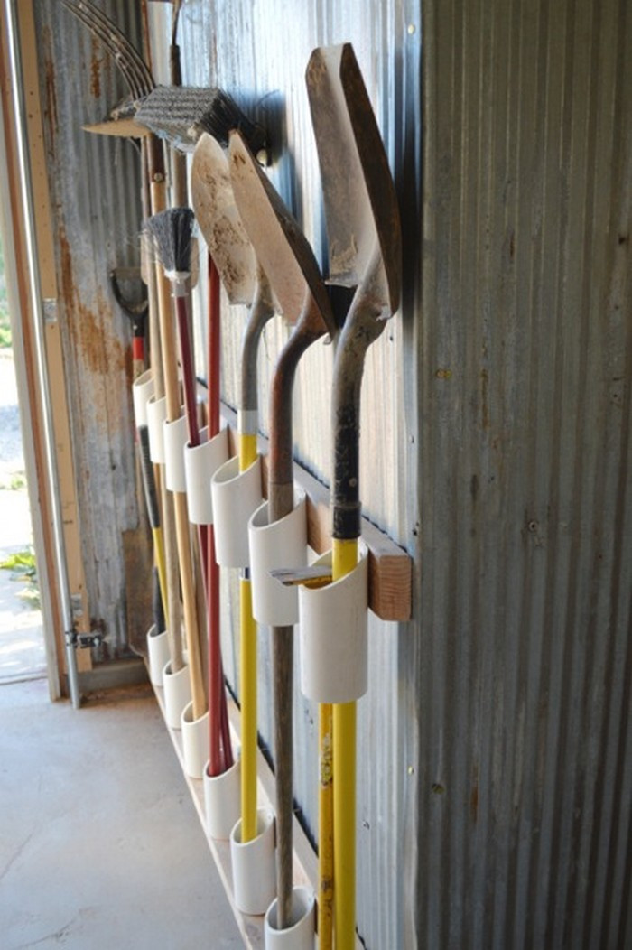 Garage Tool Organizer
 Organize your garage by making a PVC yard tool storage