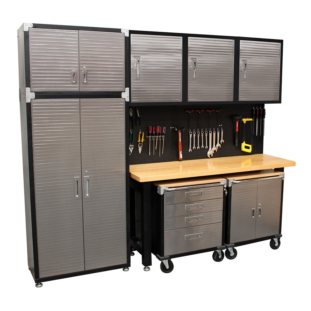 Garage Workbench With Storage
 Seville 9 Piece Garage Storage System with Workbench
