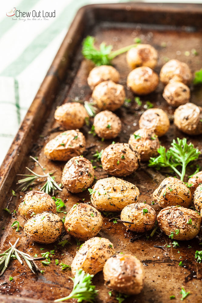 Garlic Roasted Baby Potatoes
 Garlic Herb Roasted Baby Potatoes Chew Out Loud