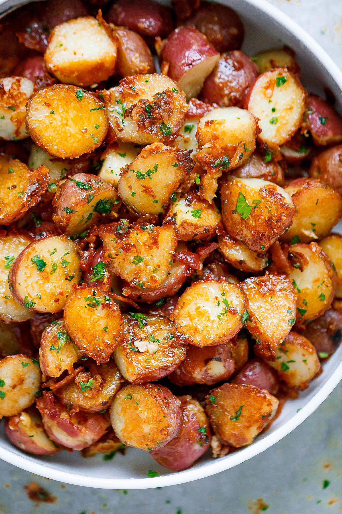 Garlic Roasted Baby Potatoes
 Roasted Garlic Potatoes with Butter Parmesan – Best