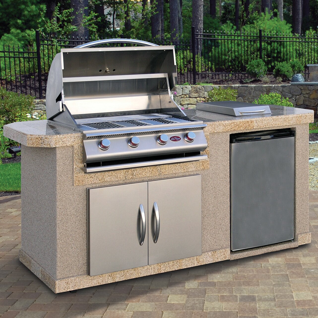 Gas Grill For Outdoor Kitchen
 CalFlame Outdoor Kitchen Islands 4 Burner Built In Propane