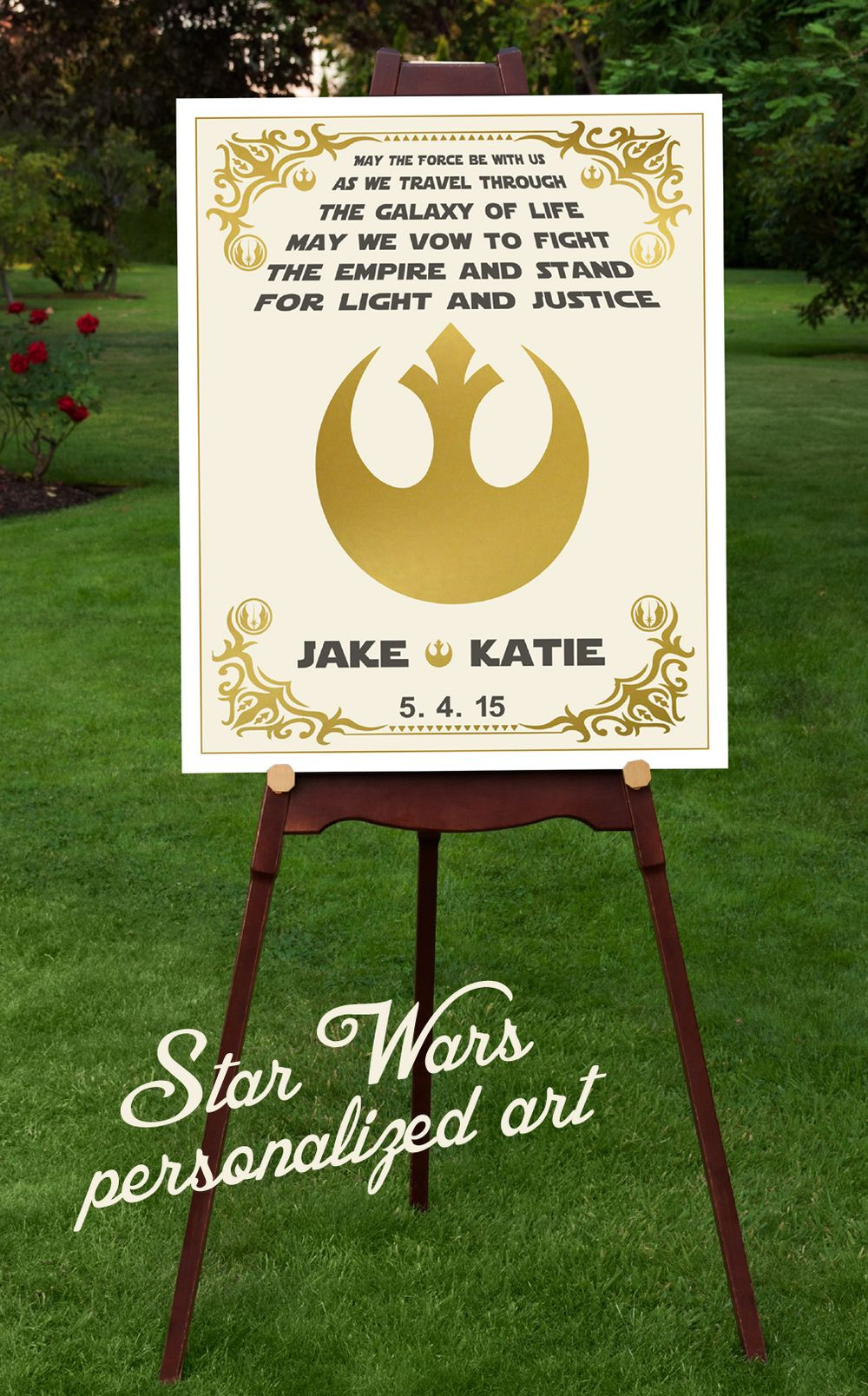 Geeky Wedding Vows
 Star Wars Wedding Vows Personalized Art