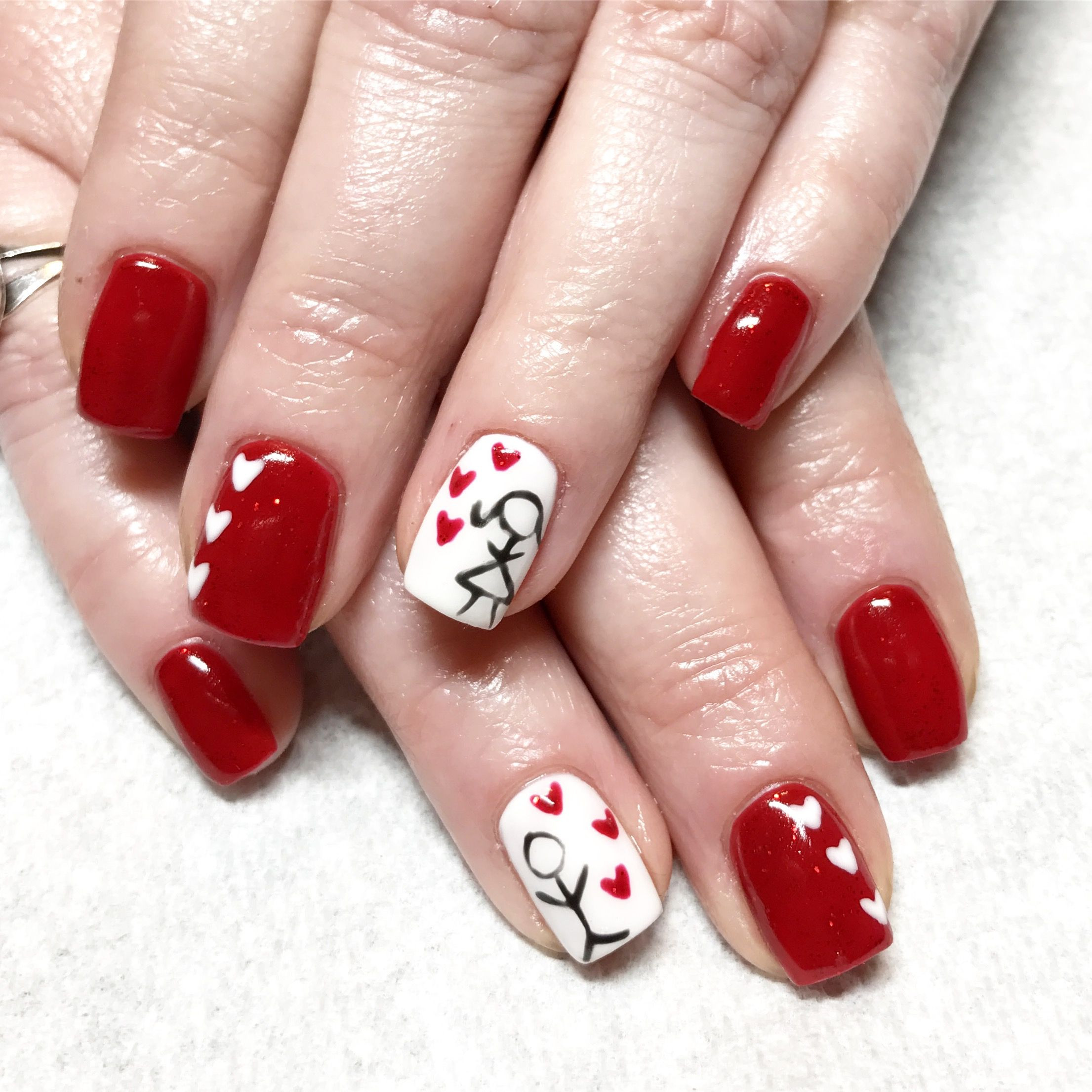 Gel Nail Designs For Valentines
 Valentine nails Gel nails Red nails Heart nails Hand