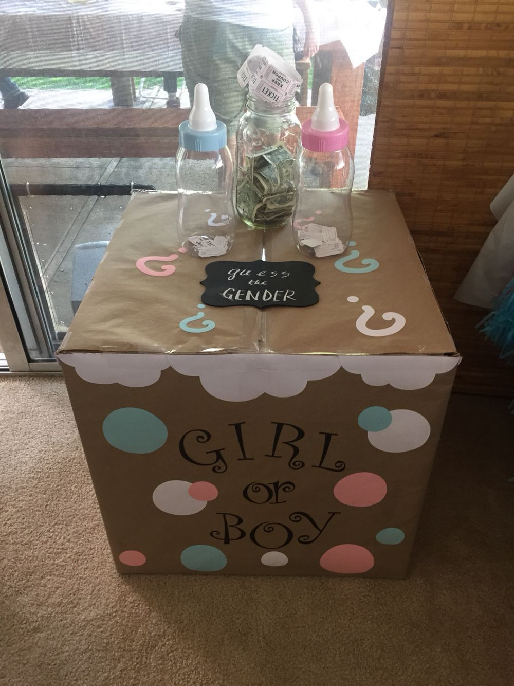 Gender Release Party Ideas
 Gender reveal party box used for balloon release and
