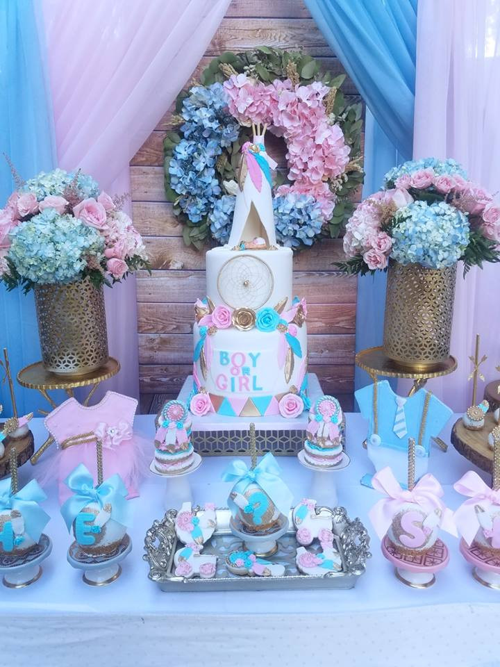 Gender Reveal Party Cake Ideas
 Boho Gender Reveal Party Baby Shower Ideas Themes Games