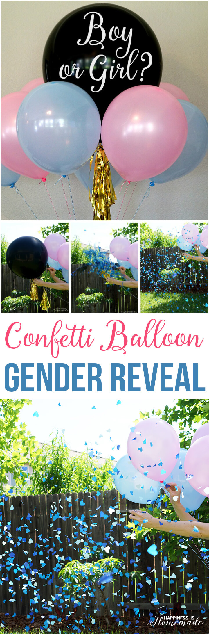 Gender Reveal Party Ideas Balloons
 Baby Gender Reveal Party Ideas Happiness is Homemade