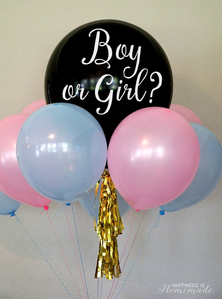 Gender Reveal Party Ideas Balloons
 Baby Gender Reveal Party Ideas Happiness is Homemade