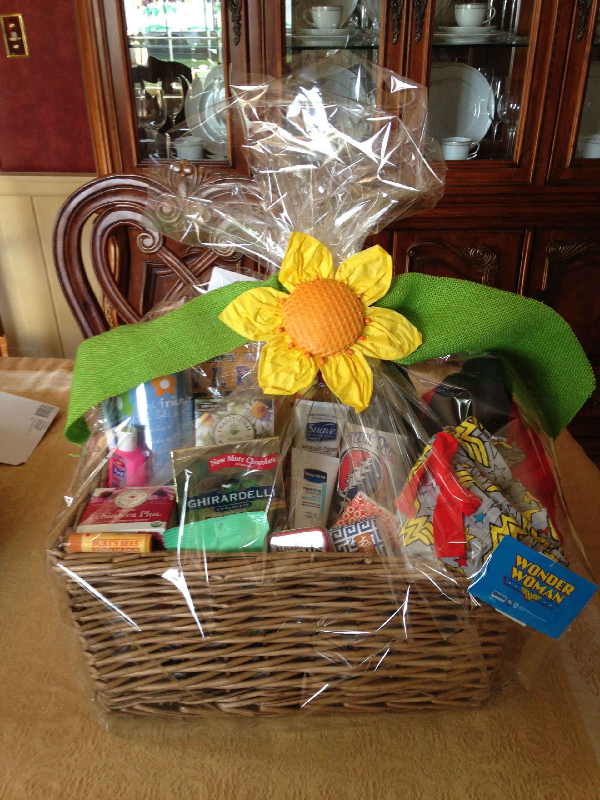 Get Well Gift Basket Ideas After Surgery
 Wrapped basket for friend after surgery