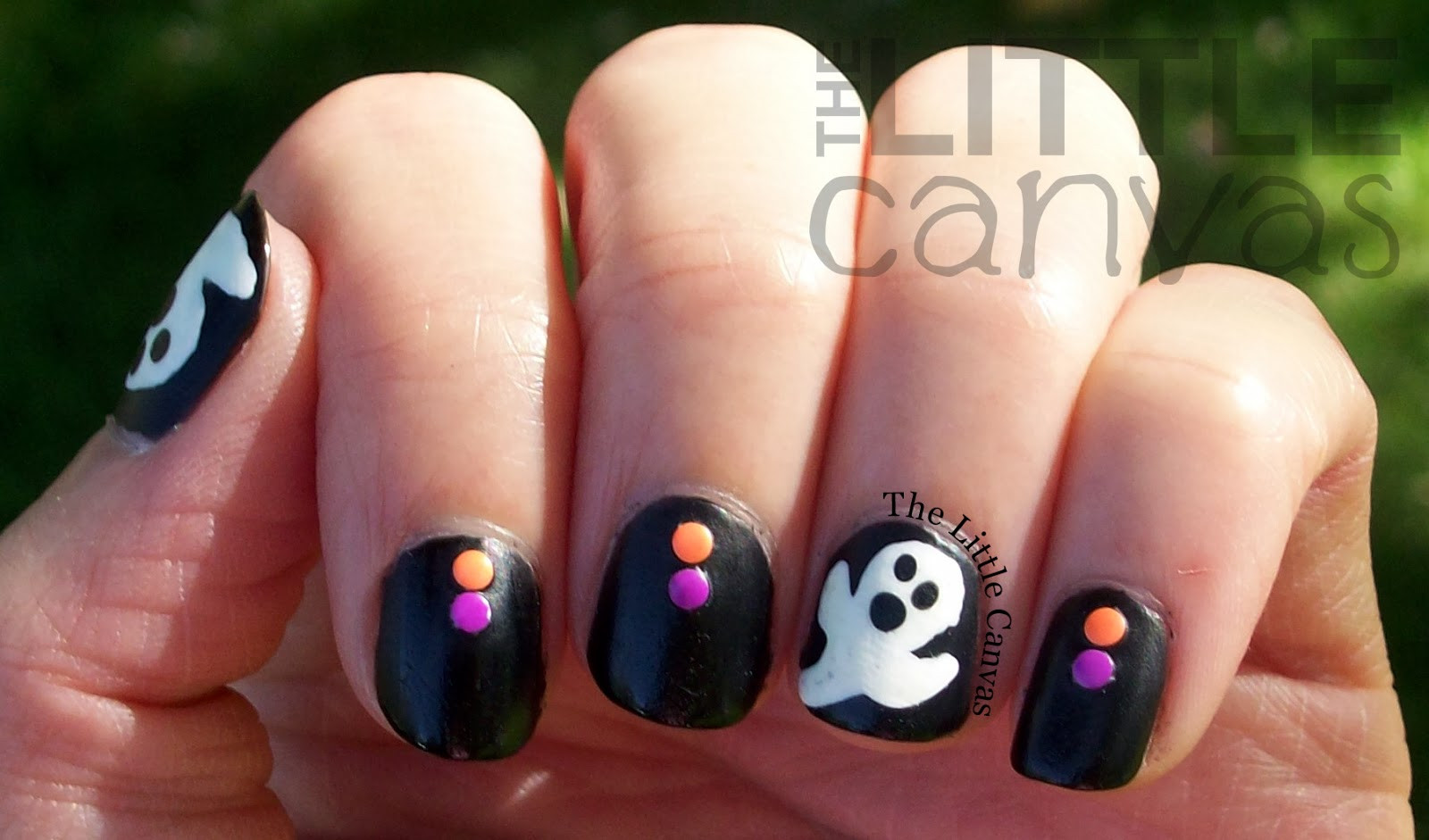 Ghost Nail Designs
 Ghost Nail Art My First Stud Manicure The Little Canvas
