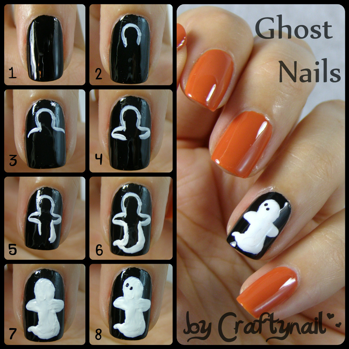 Ghost Nail Designs
 10 Funny Nail Tutorials for You to Show off Pretty Designs