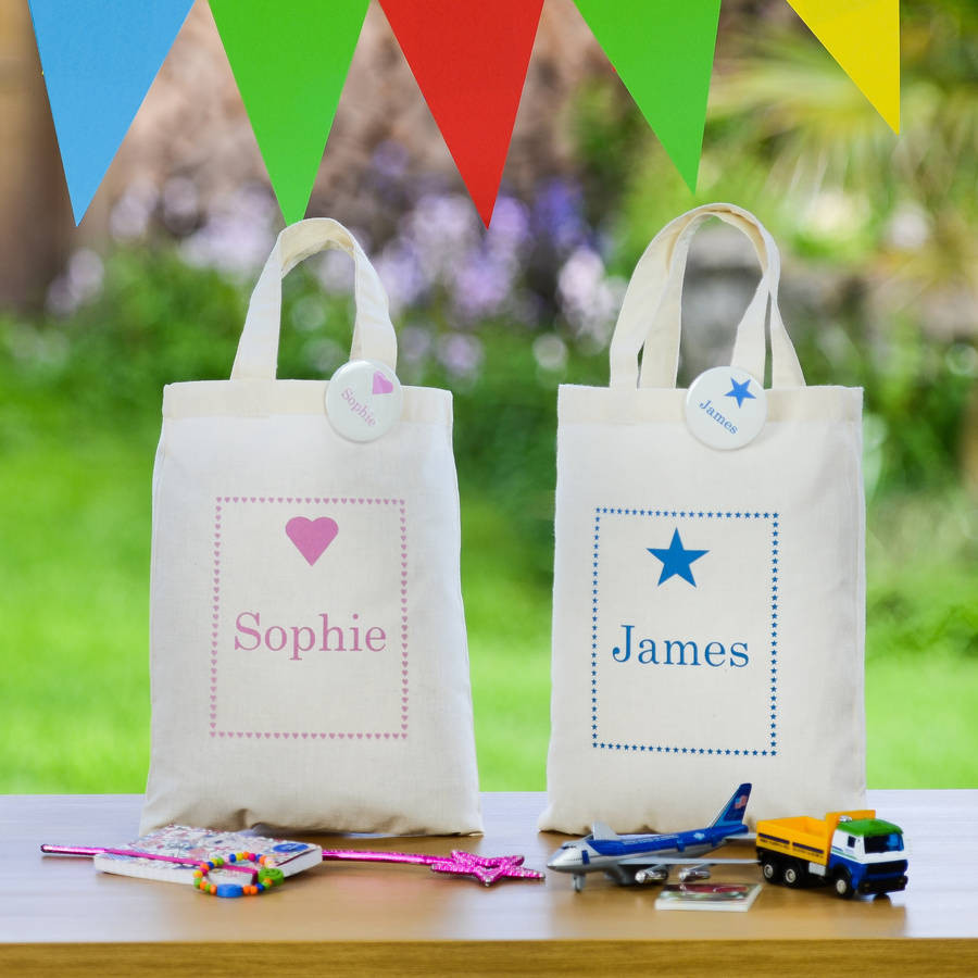 Gift Bags For Kids
 Personalised Childrens Party Gift Bag & Badge By Andrea