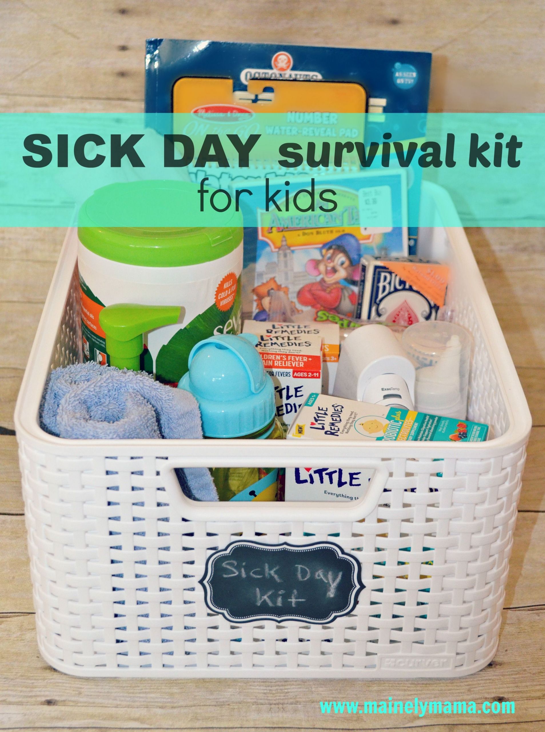 Gift Basket For Sick Child
 Be prepared with this SICK DAY survival kit for kids ad
