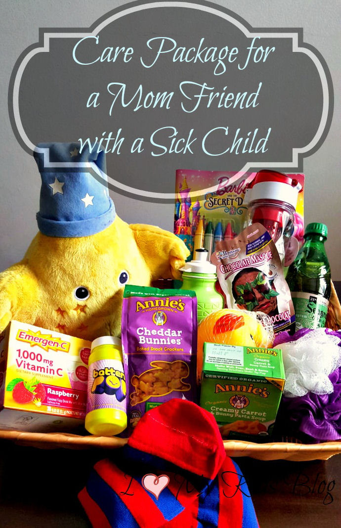 Gift Basket For Sick Child
 Care package Idea for a Mom Friend with Sick Kids