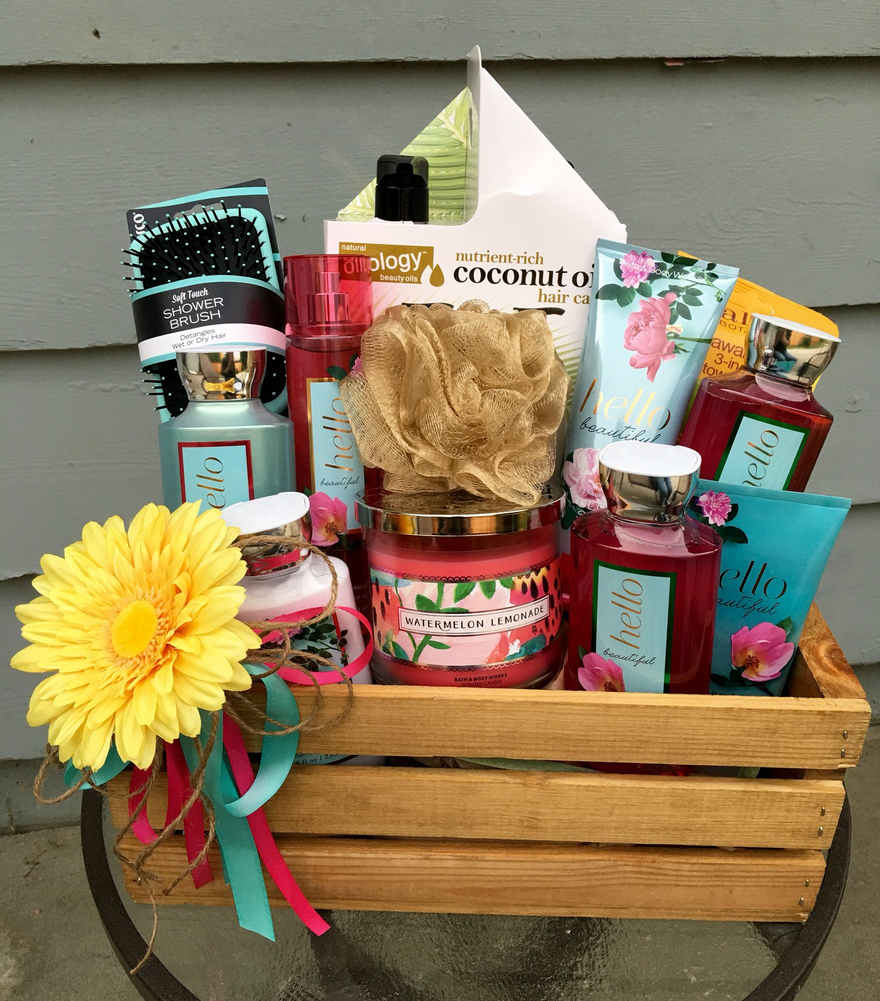 Gift Basket Ideas For Bridal Shower Door Prize
 Bath theme basket Diaper raffle prize