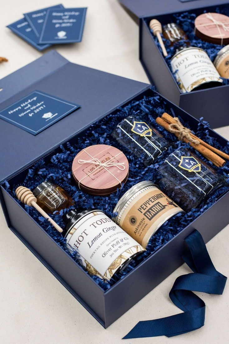 Gift Basket Ideas For Clients
 Best Corporate Gifts Ideas CLIENT GIFTS Navy and kraft